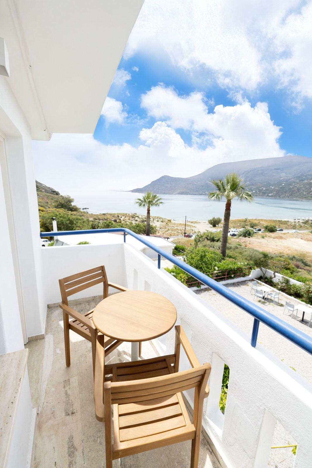 The view of Plakias bay from a balcony at the hotel