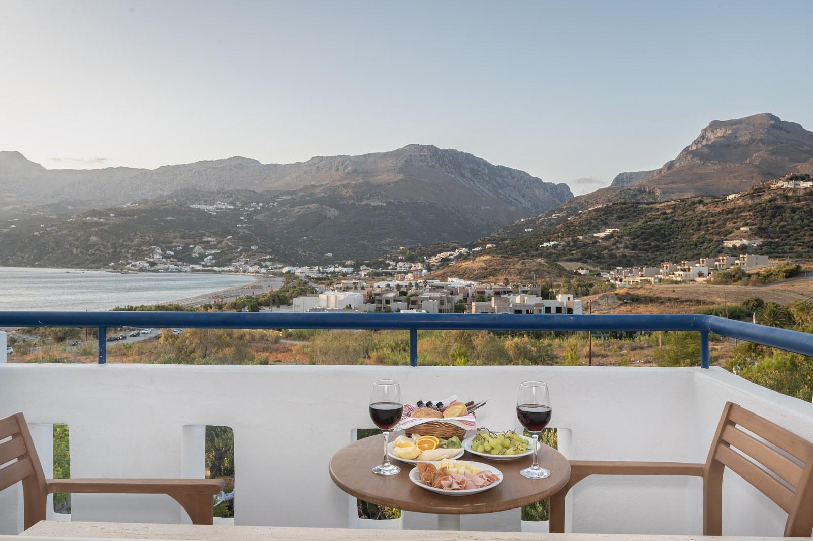 The view of Plakias bay from a balcony at the hotel