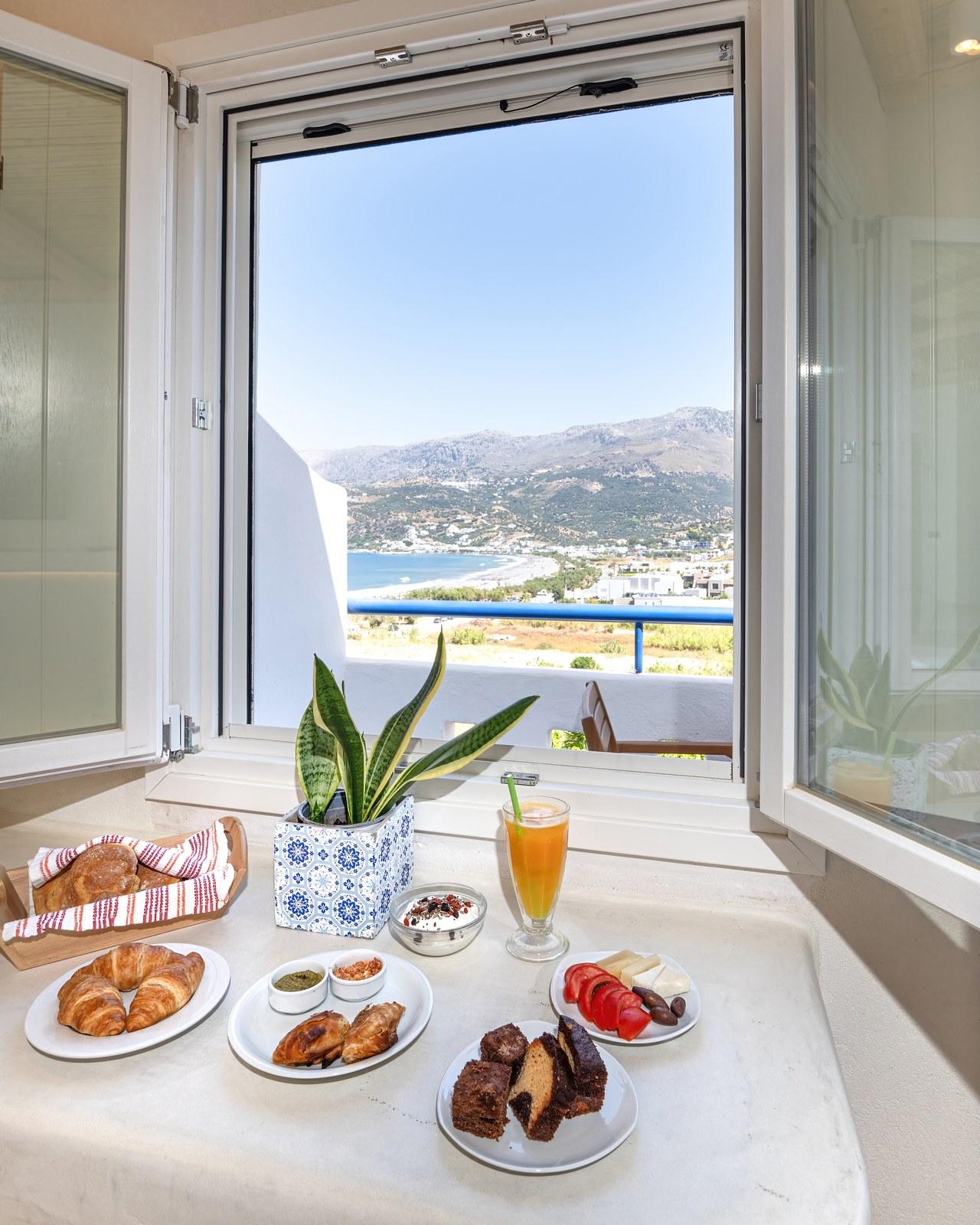 The view of Plakias bay from a balcony at the hotel