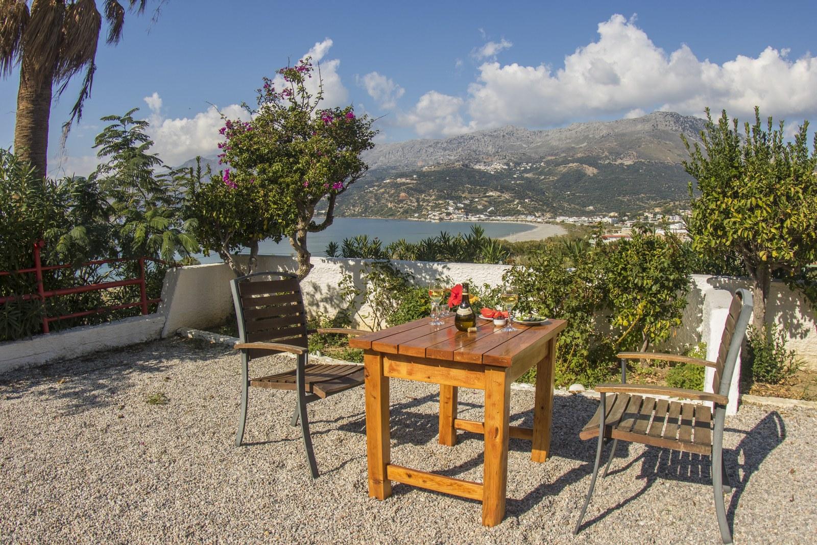 The restaurant terrace at Plakias Bay